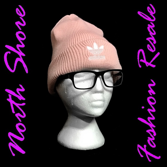 adidas trefoil beanie pink